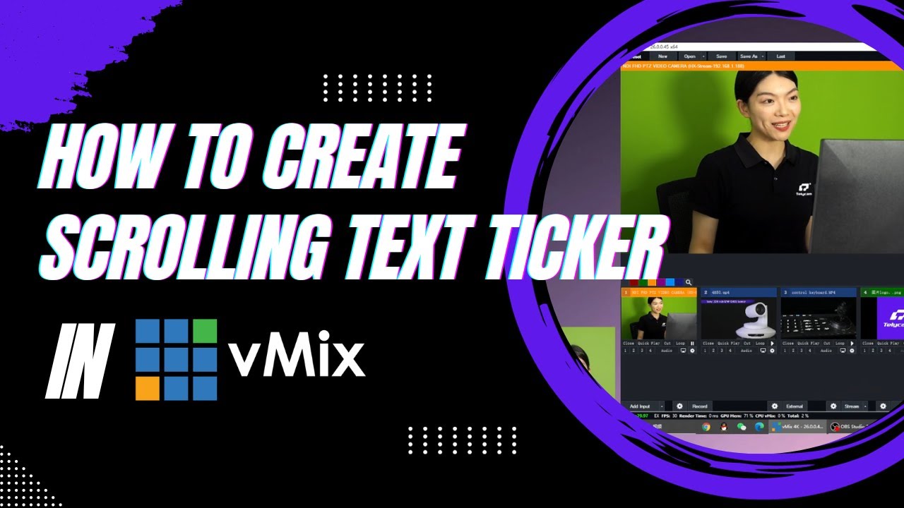 How to Create Scrolling Text Ticker in vMix
