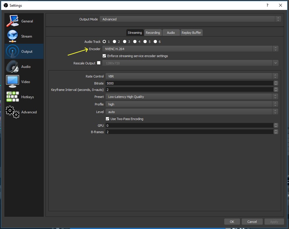 OBS NVENC H.264 Encoder settings