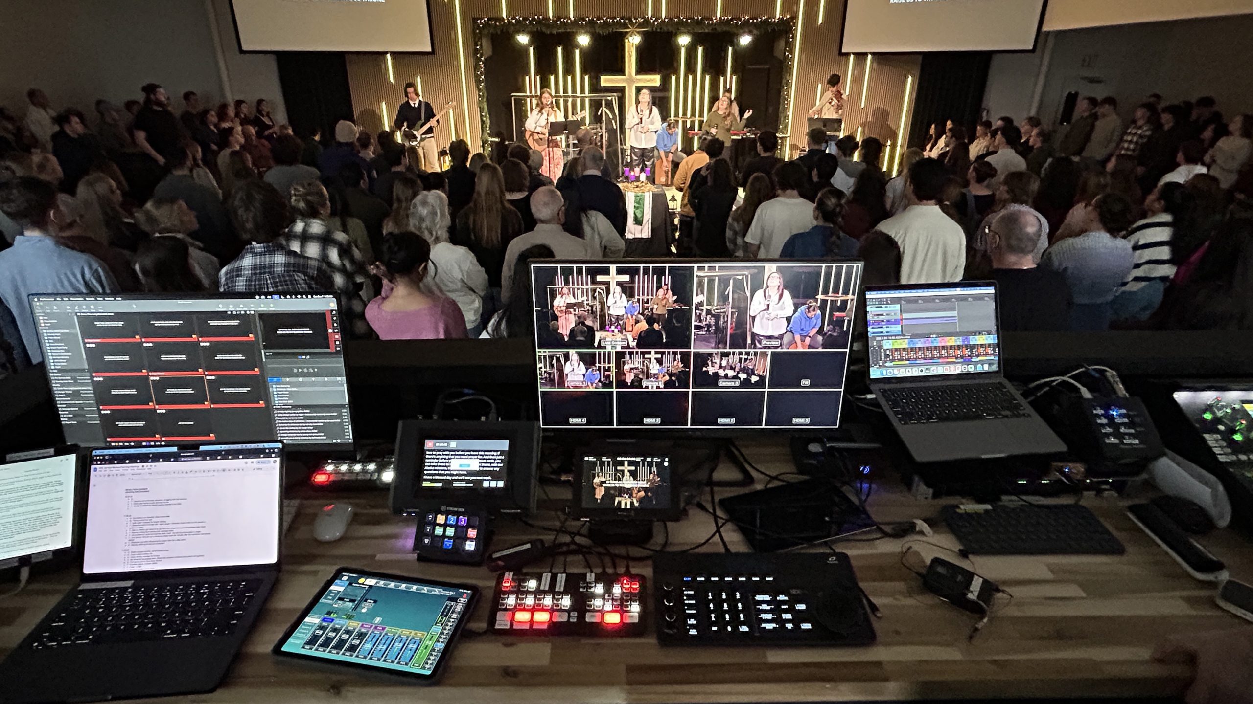 Telycam_Red_Hills_Church_Production_Booth, house of worship user case
