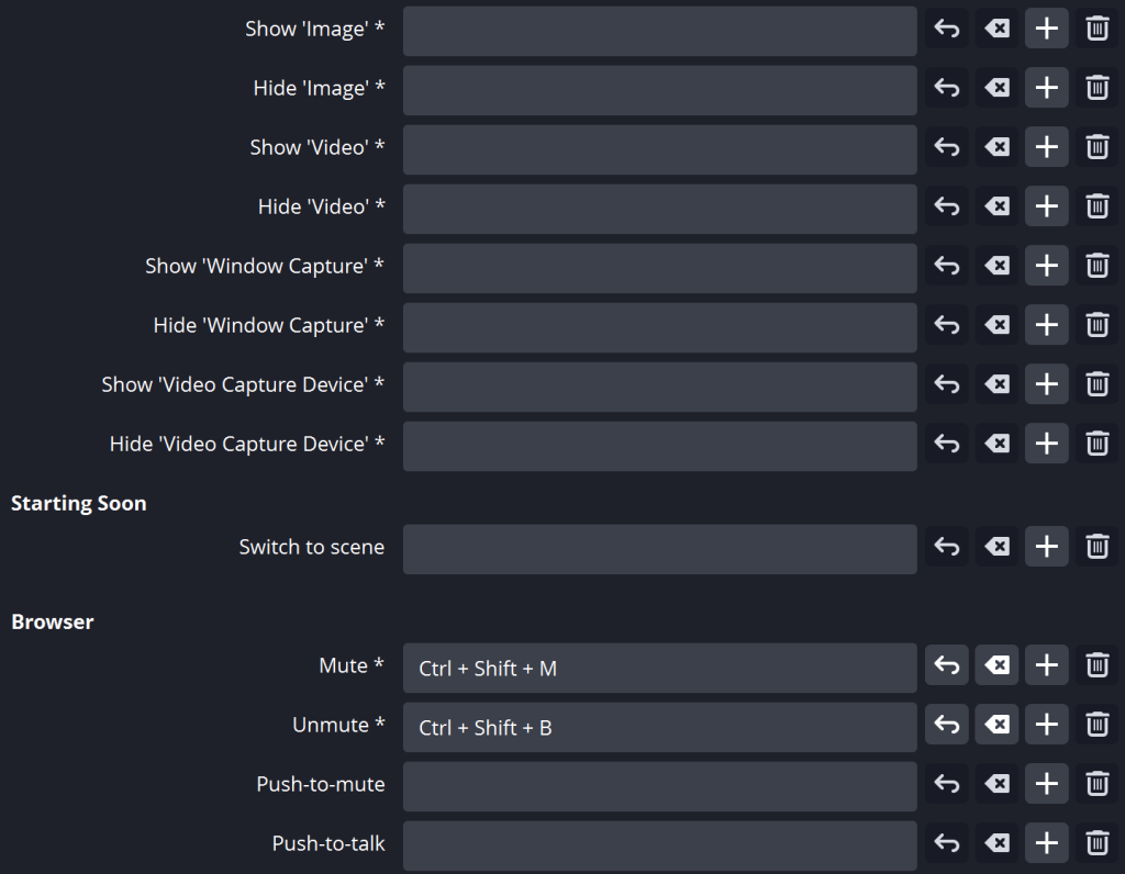 OBS Hotkey Configuration