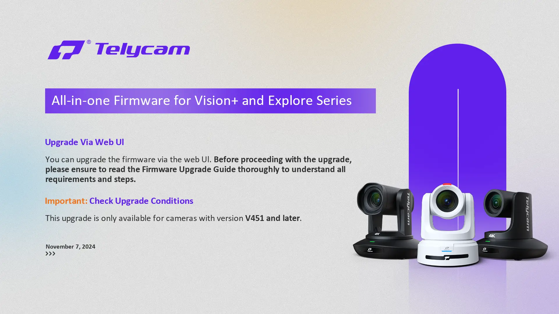 all-in-one firmware for Vision+ and Explore Series
