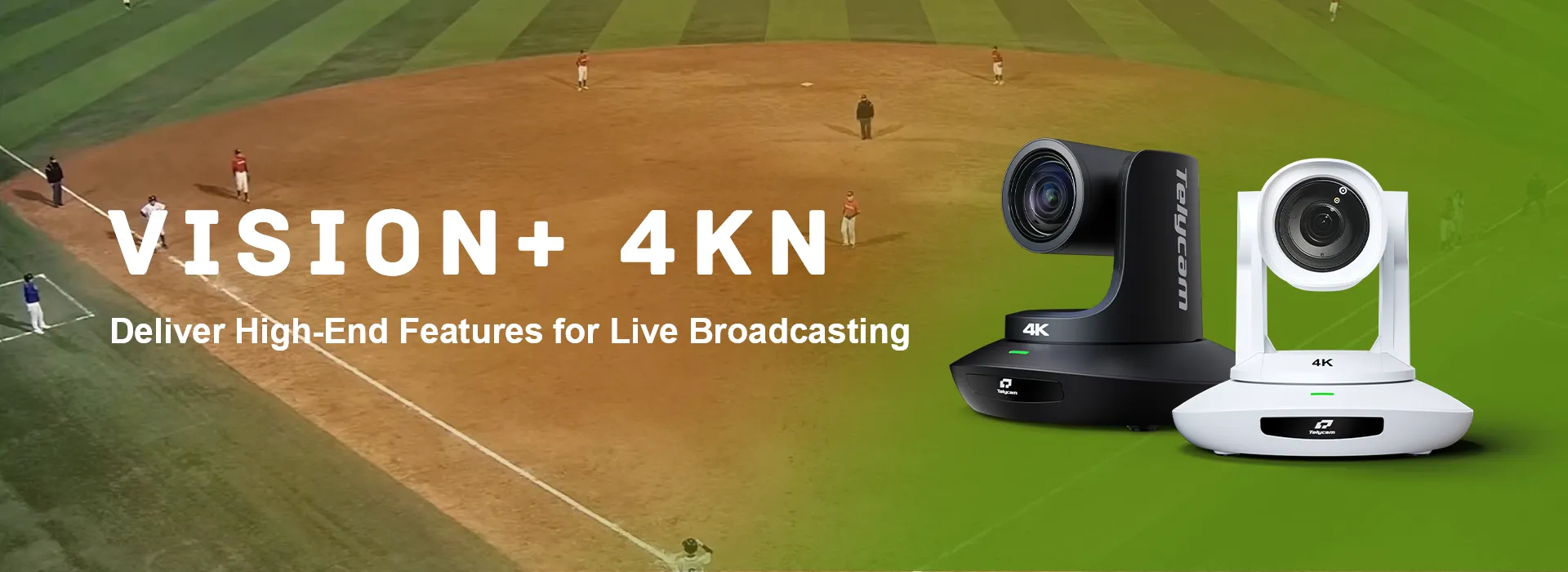 VISION+ 4KN from Telycam, 4K60 NDI®HX Auto Tracking Live Streaming PTZ Video Camera